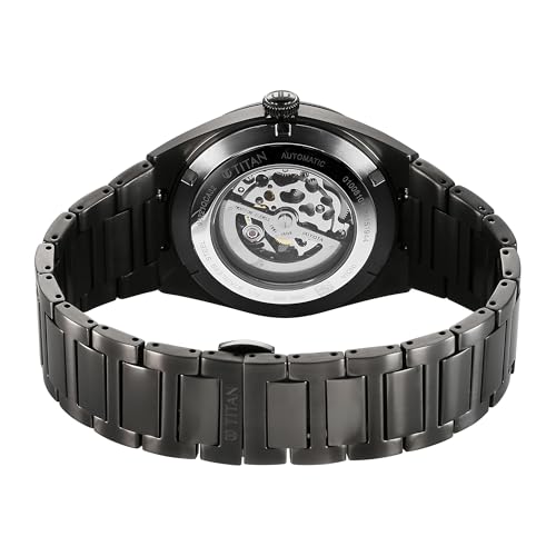 Titan Nexus Skeletal Automatic Analog with Gun Dial Gun Stainless Steel Strap Watch for Men - 90221QM02|B0F3J68M72