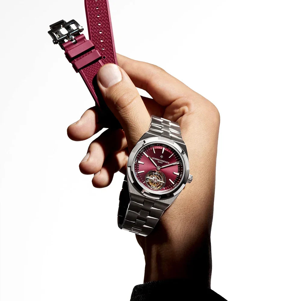 Overseas Tourbillon Burgundy Red Dial Watch