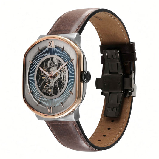 Techno Beats Anthracite Dial Automatic Leather Strap watch for Men
