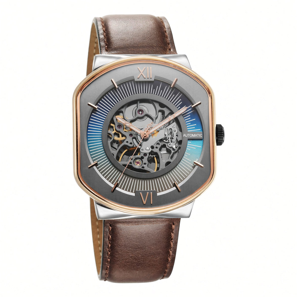 Techno Beats Anthracite Dial Automatic Leather Strap watch for Men