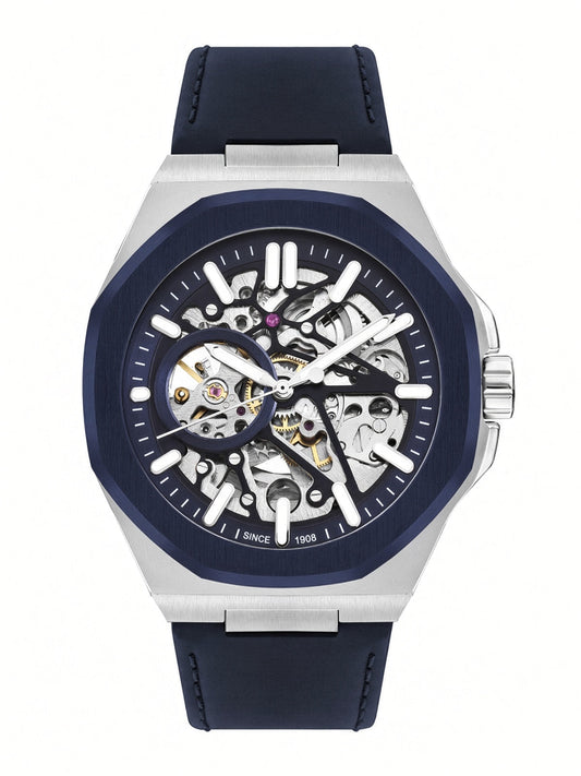 Men's Automatic Leather Strap Watch – LC07978-454