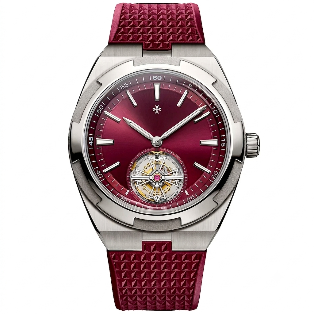 Overseas Tourbillon Burgundy Red Dial Watch