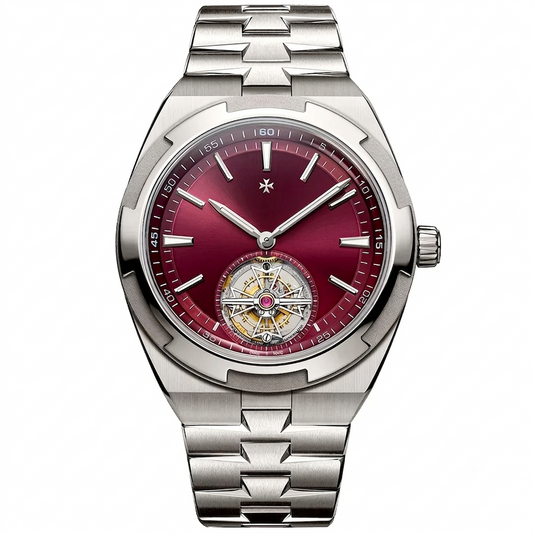Overseas Tourbillon Burgundy Red Dial Watch
